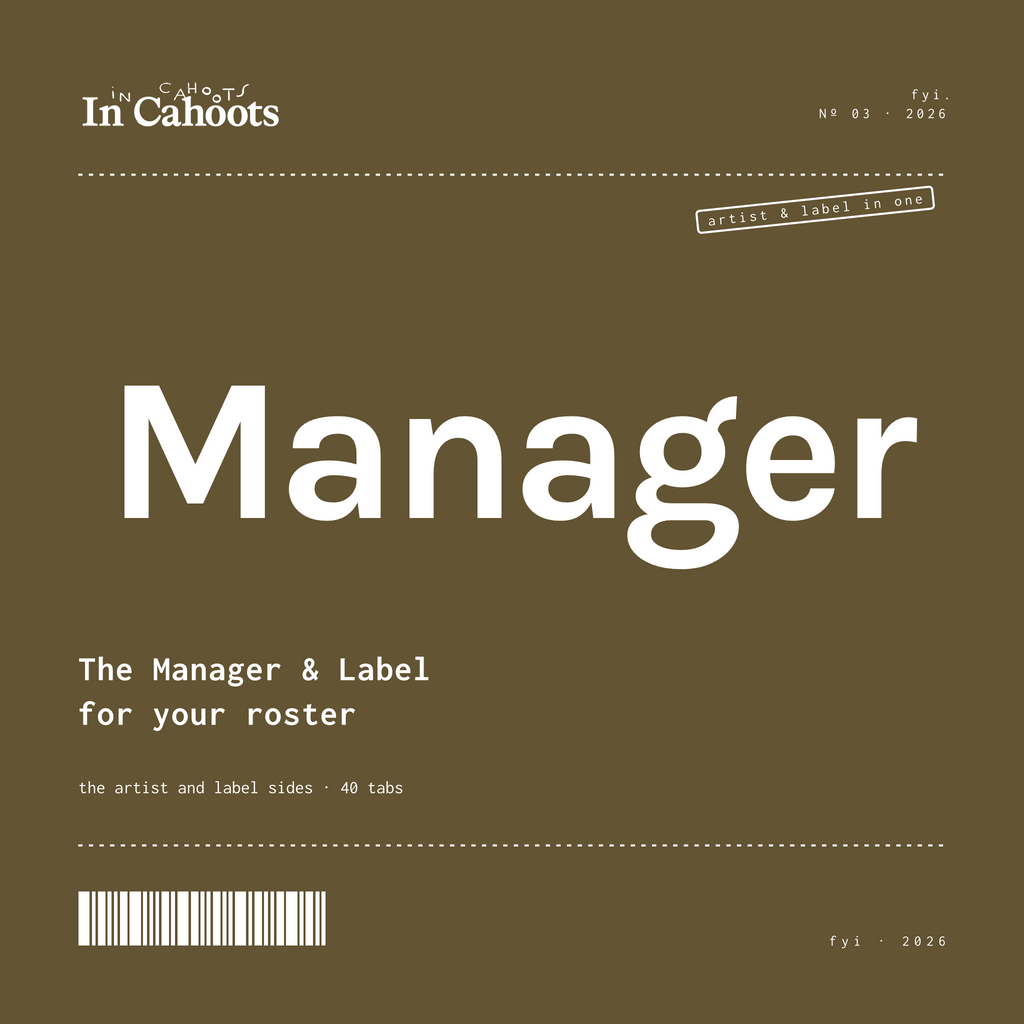 The Manager & Label, fyi. for your roster